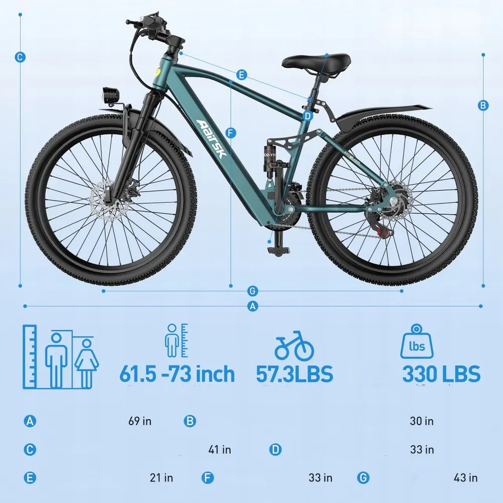 AAIRSK GT900 Mountain Bike Elettrica image 9