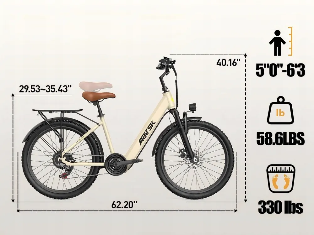 AAIRSK SU7 Bici Elettrica Città image 13