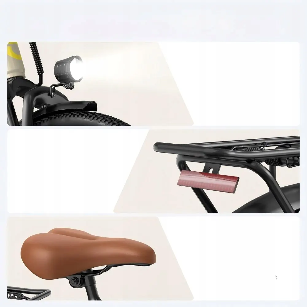 Bici elettrica Aairsk SU7 con carico massimo 120 kg, telaio robusto per città.