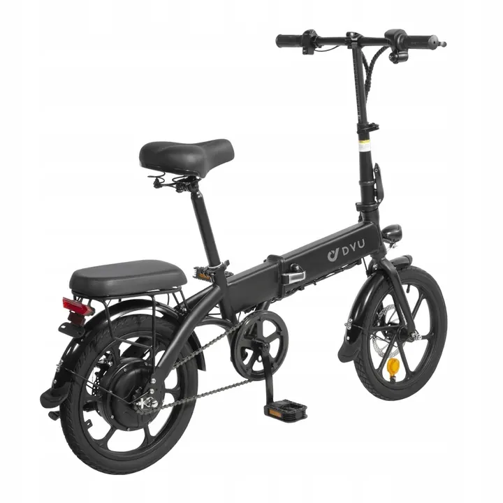 Bicicletta elettrica pieghevole DYU A1F PRO di colore nero