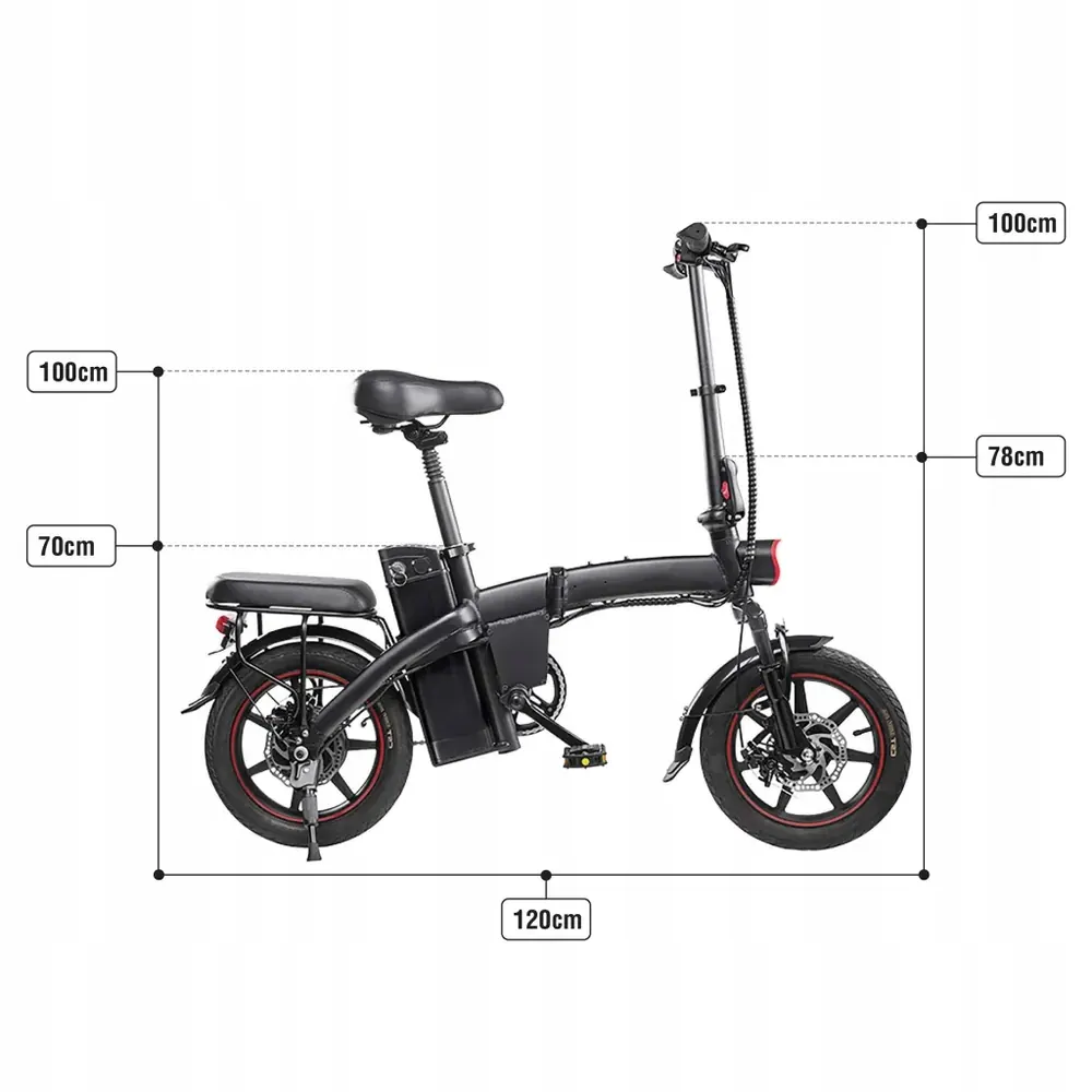 Bici elettrica DYU A5 con portata massima 120 kg