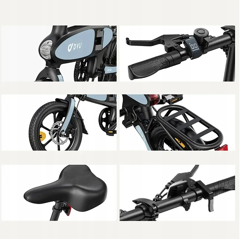 Telaio in alluminio della bici elettrica DYU C2, leggero e resistente