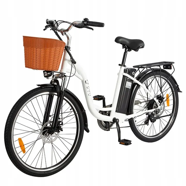 Imballaggio originale della bicicletta elettrica DYU C6, integro e sigillato