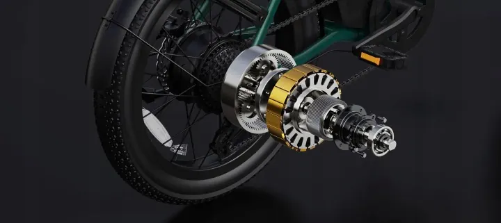 Dettaglio cambio Shimano 7 velocità su bici elettrica DYU C9 250W