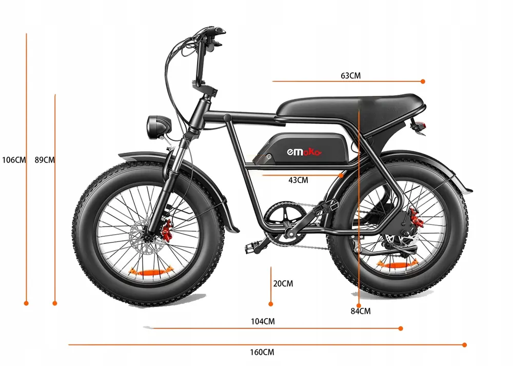 EMOKO C99 Bici Elettrica Fat Tire image 3