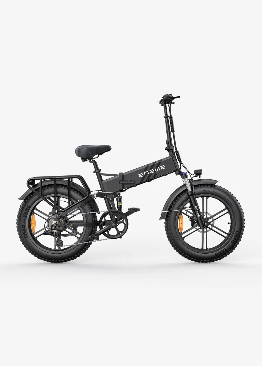 Vista laterale della bici elettrica pieghevole ENGWE ENGINE PRO 2.0 nera
