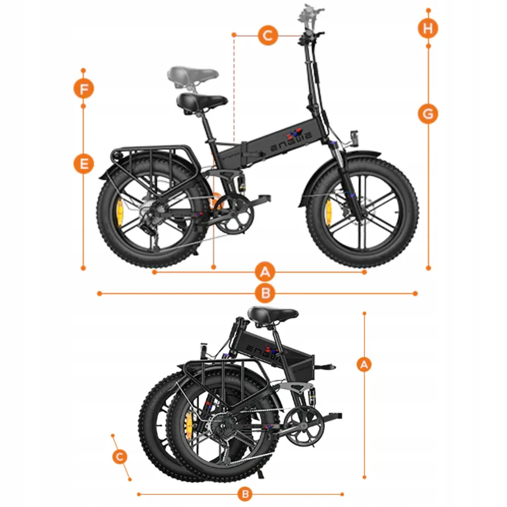 ENGWE ENGINE X bici elettrica nera con telaio robusto e ruote larghe