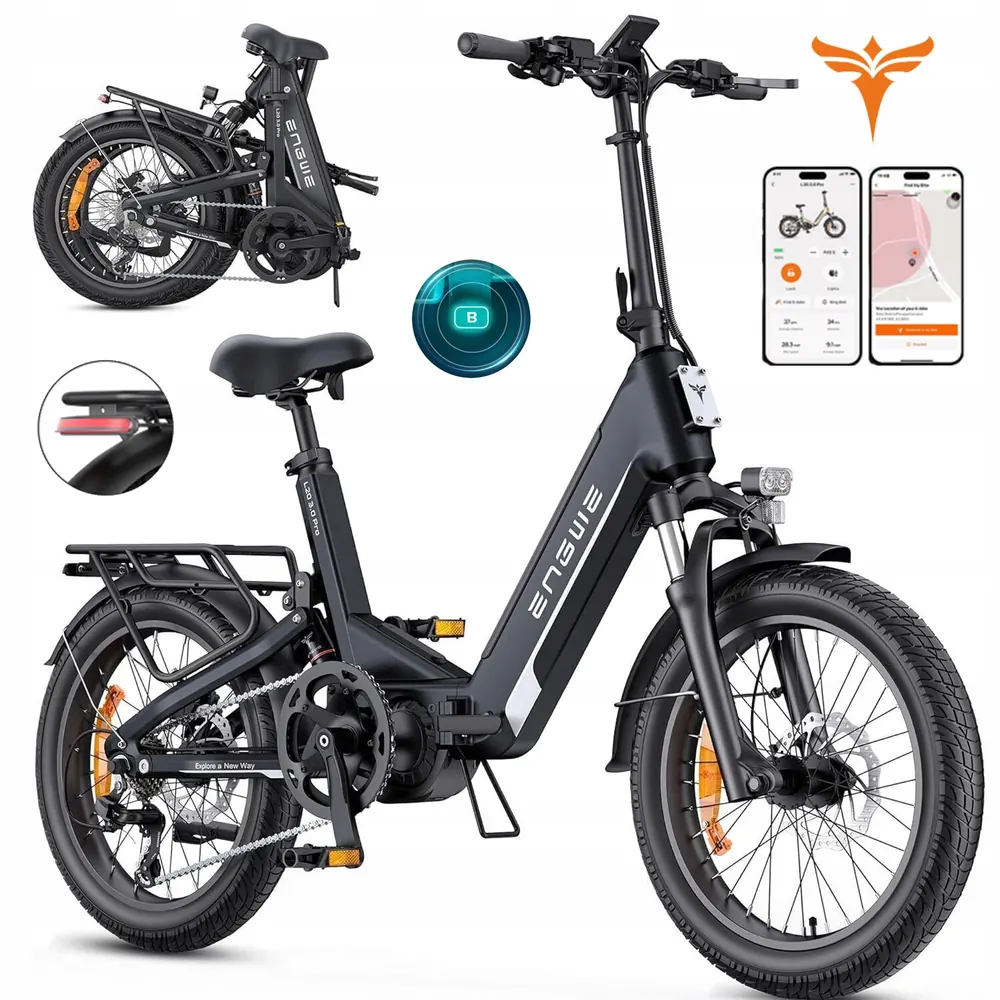 Vista laterale della bici elettrica pieghevole ENGWE L20 3.0 Pro