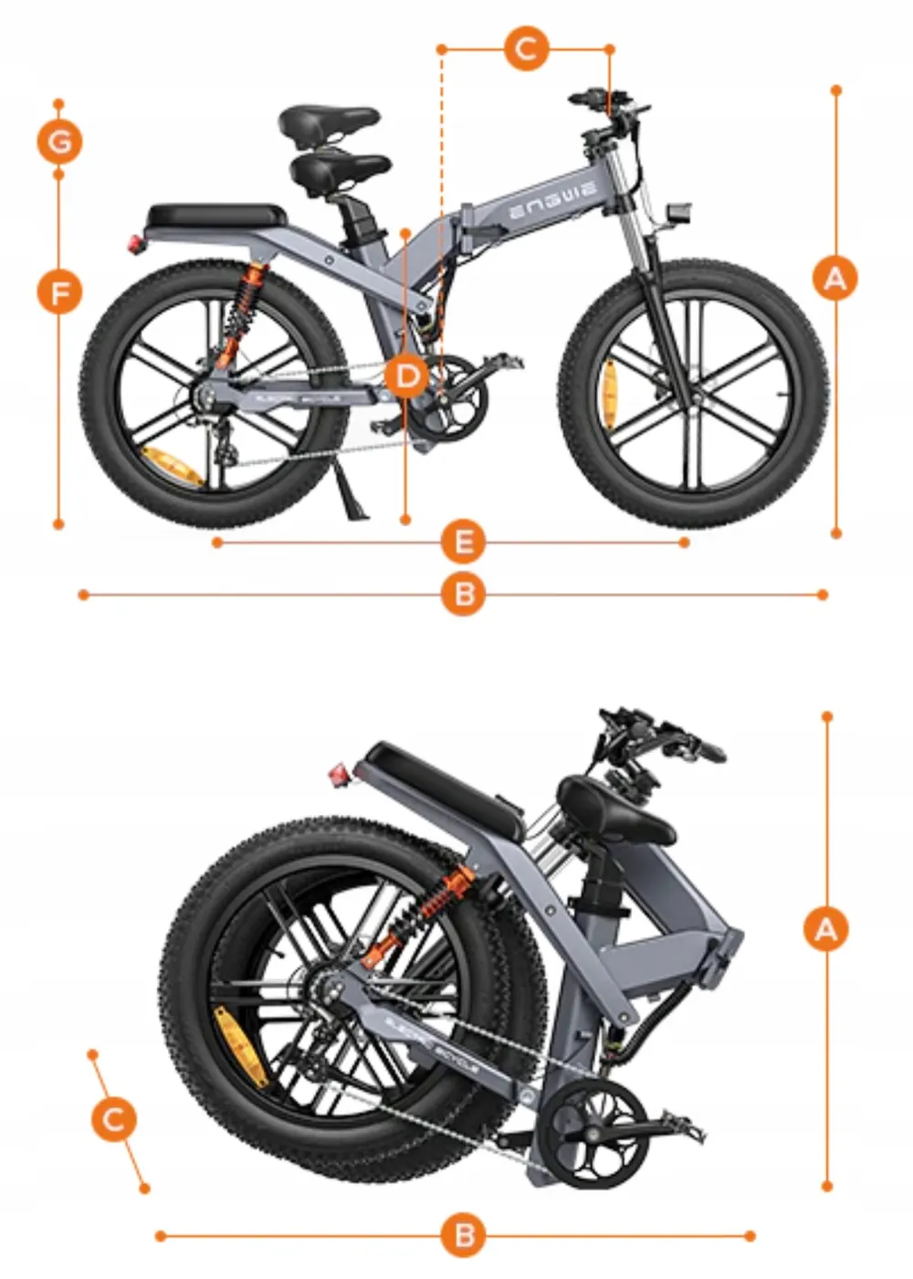 Modello ENGWE X26 bici elettrica con doppio accumulatore 48V