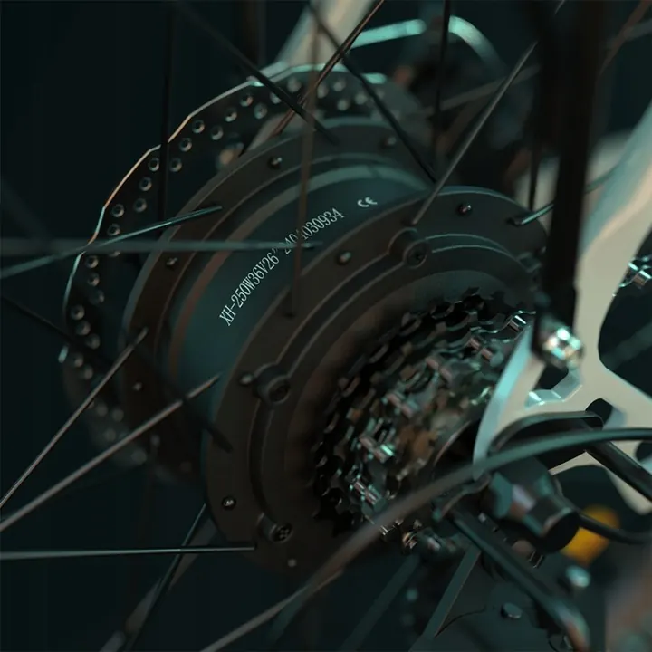 Bici elettrica ESKUTE C100 Plus 26" preassemblata e regolata, pronta all'uso.