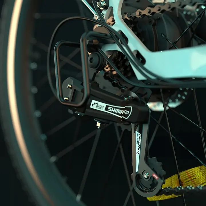 Logo Eskute sul telaio della bici elettrica C100 Plus 26".