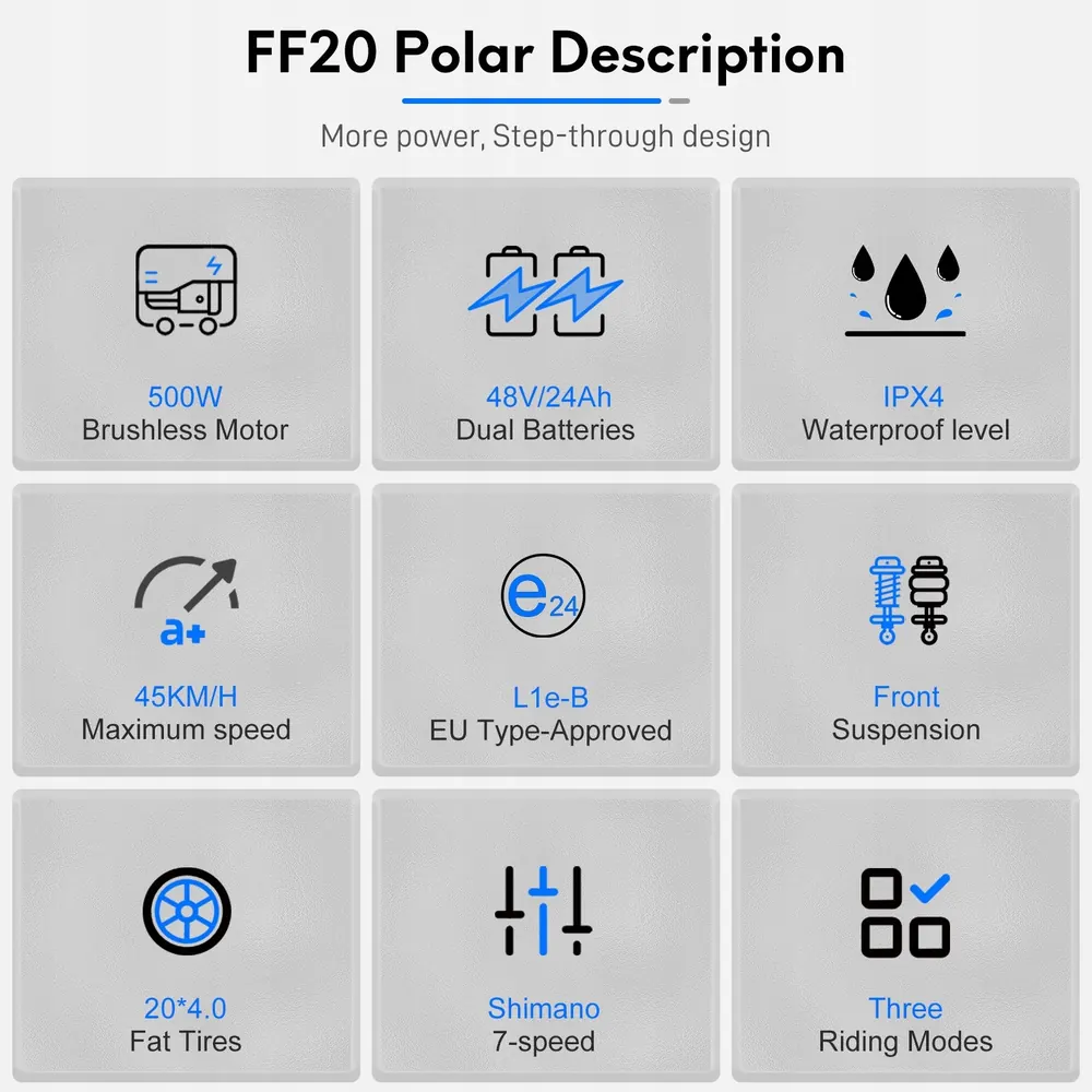 FAFREES FF20 Polar E-Bike Pieghevole 20" image 13