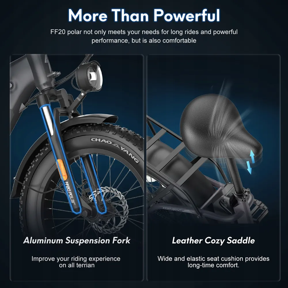 Fafrees FF20 Polar 24Ah batteria, bici elettrica pieghevole nera