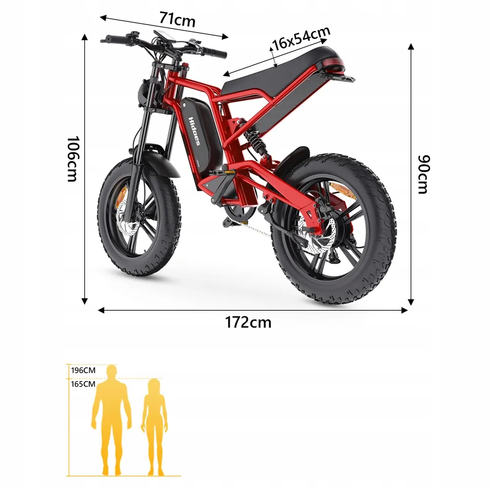 Ruota da 20 pollici della bici elettrica Hidoes B6 con pneumatico tassellato