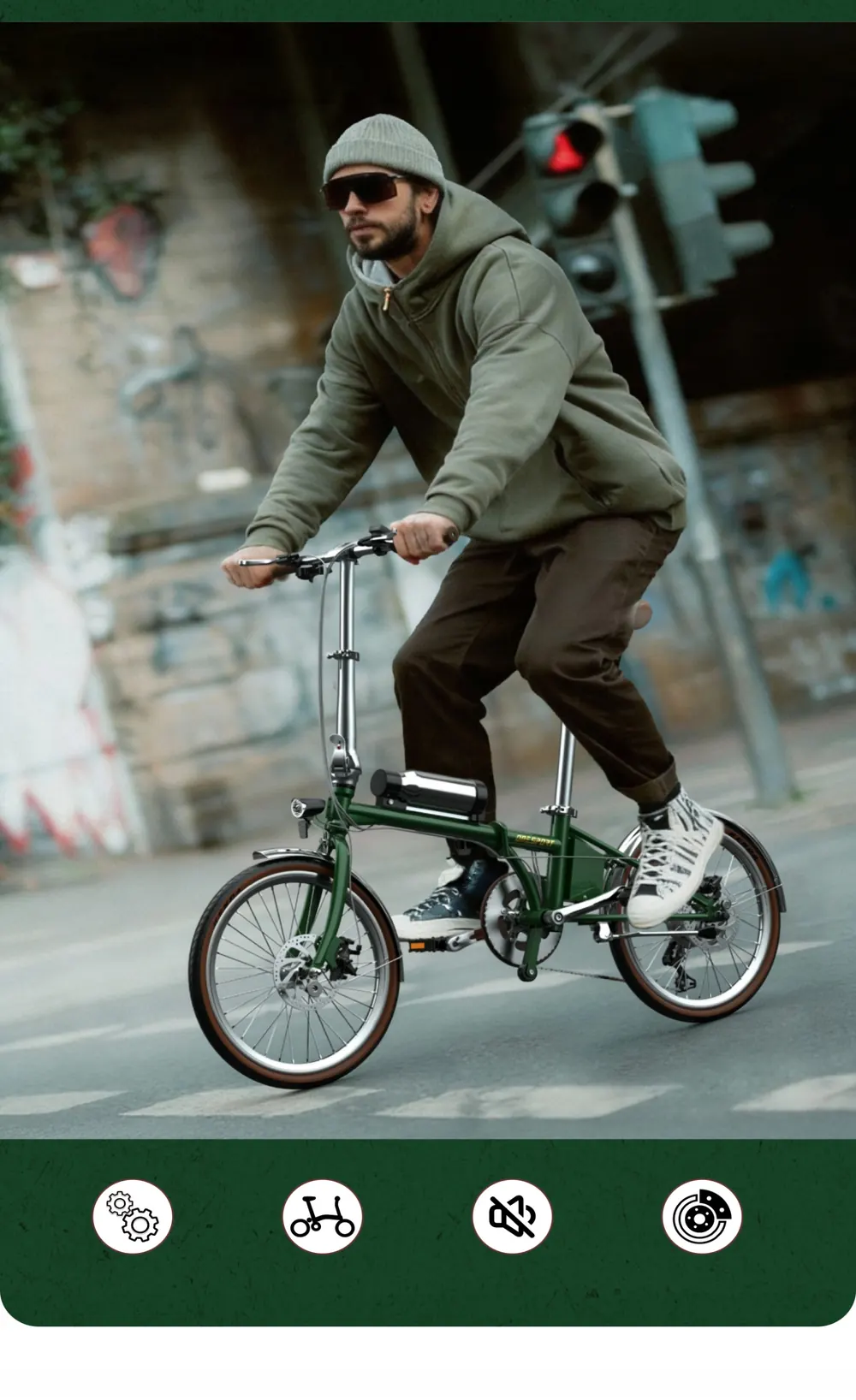 Ruota da 20 pollici della bici elettrica ONESPORT OT02 PRO 250W