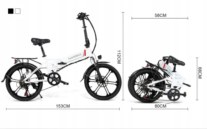 Scatola originale SAMEBIKE 20LVXD30-II con bici elettrica pieghevole
