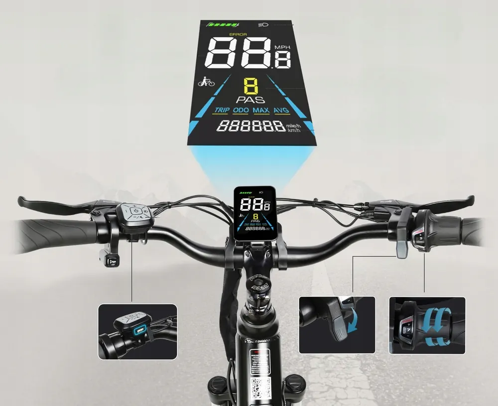 SAMEBIKE RS-A01 Pro bici elettrica con telaio in acciaio resistente e ruote 26