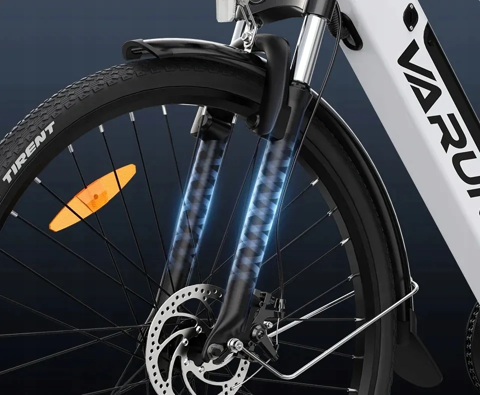Varun S700-1 bici elettrica bianca telaio taglia L per ciclisti alti