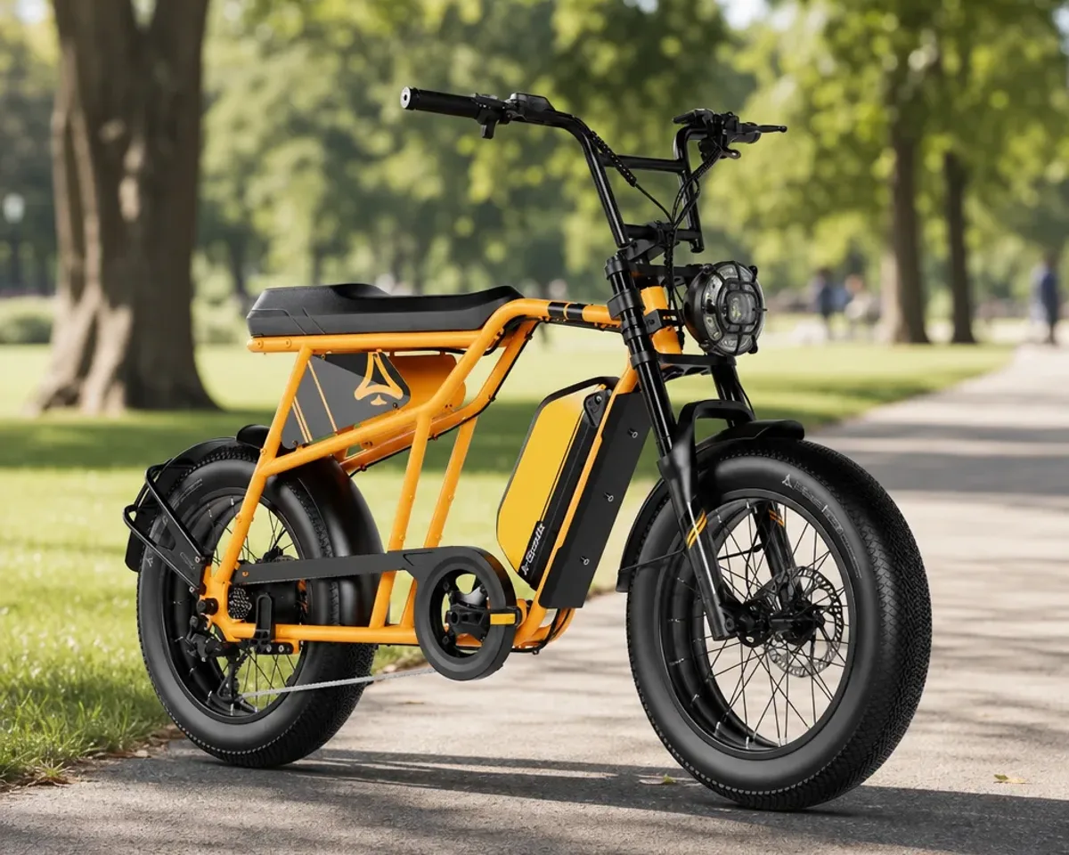 Bici elettrica su strada italiana con indicazione della potenza del motore
