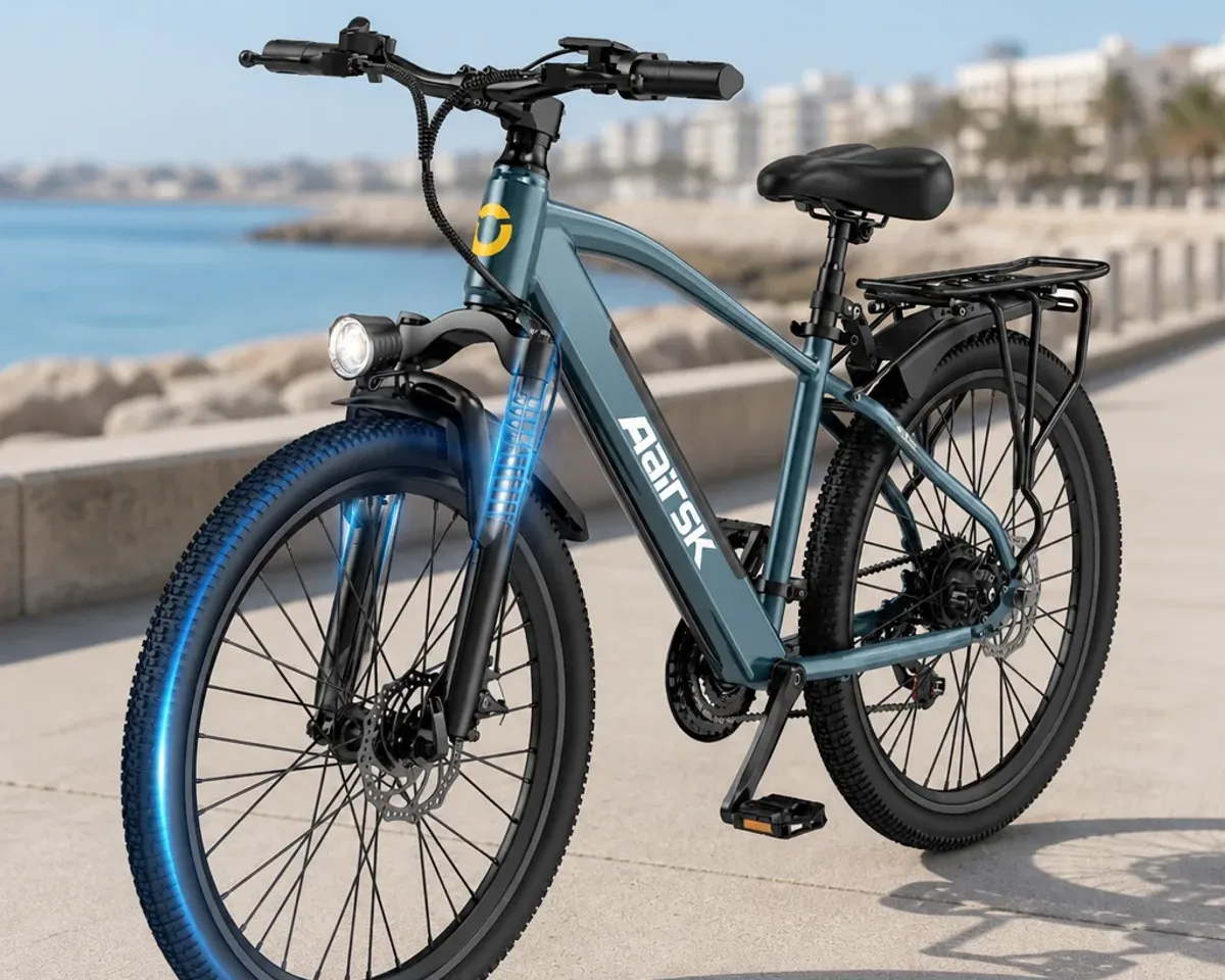AAIRSK S800 Bici Elettrica Urbana 26 Pollici in prova su strada cittadina