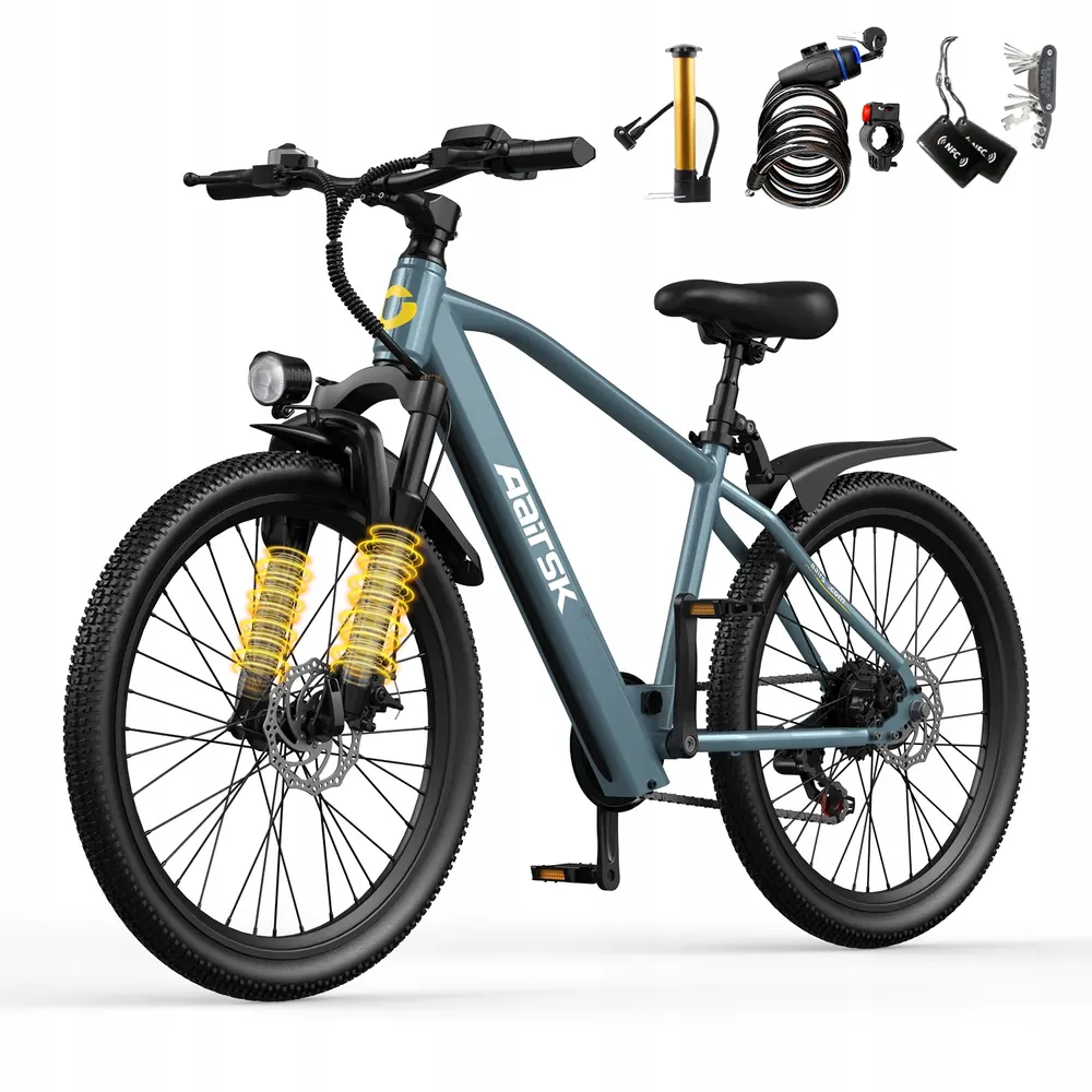 Bici elettrica Aairsk GT300 26 pollici con batteria 36V 10Ah e cambio 7 velocità