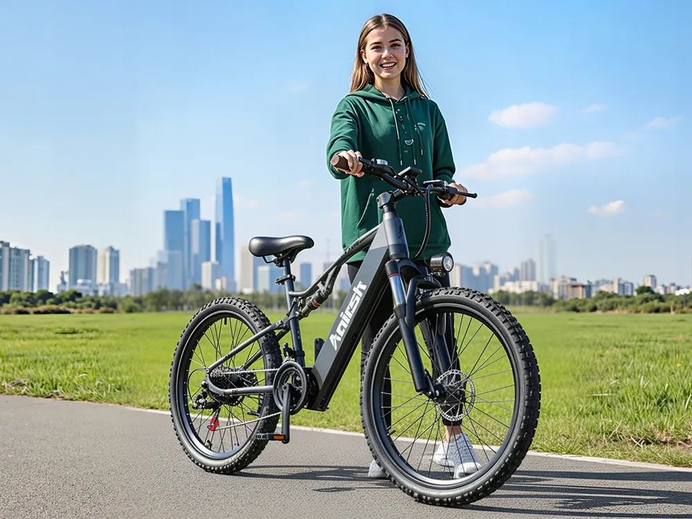 Bici elettrica Aairsk XT90 26 pollici nera con telaio robusto