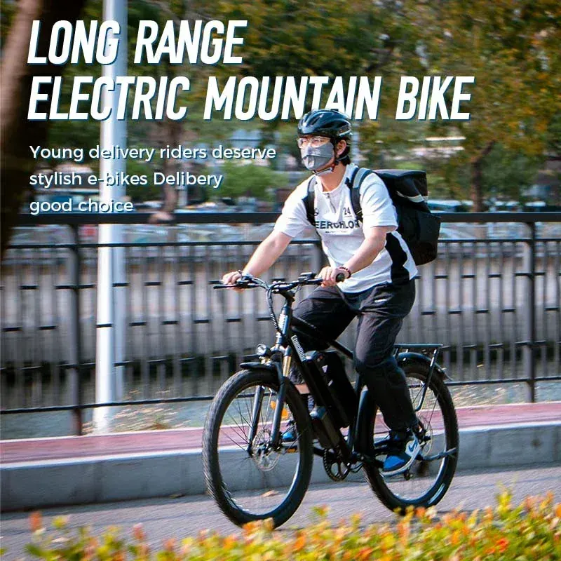 ChamRider DM427 e-bike in vista laterale completa, telaio in alluminio spesso e ruote da 27.5 pollici.