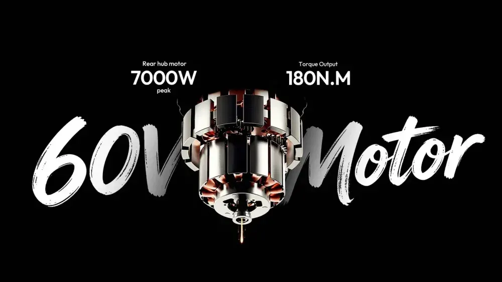 Freno idraulico a doppio pistone con disco da 203mm sulla Coswheel R6000, per arresti sicuri.