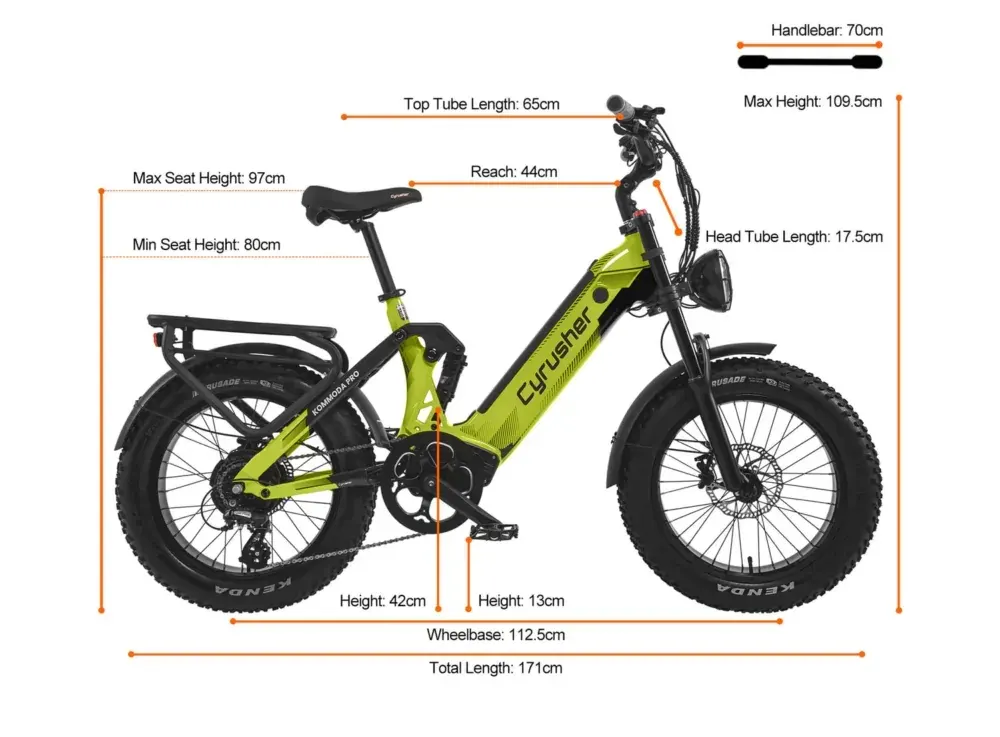 Cyrusher Kommoda Pro E-Bike Fat Bike a Pedalata Assistita image 2