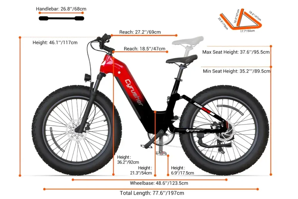 Cyrusher Roam Step-Thru E-Bike Fat Bike Full Suspension image 2