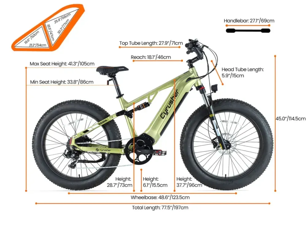 Cyrusher Rover Fat Bike Elettrica Full Suspension image 2