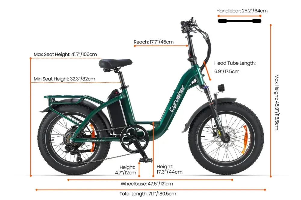 Cyrusher Rumble 2.0 Bici Elettrica Fat Bike Step-Through image 2