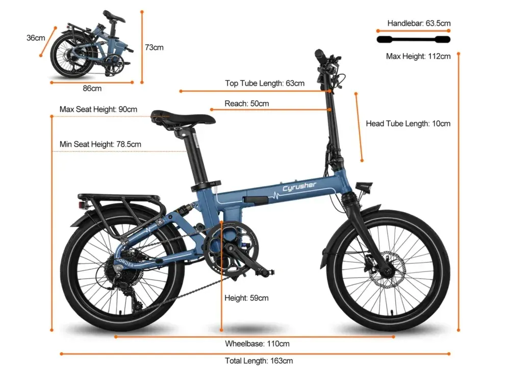Cyrusher Sonder Bici Elettrica Pieghevole image 2