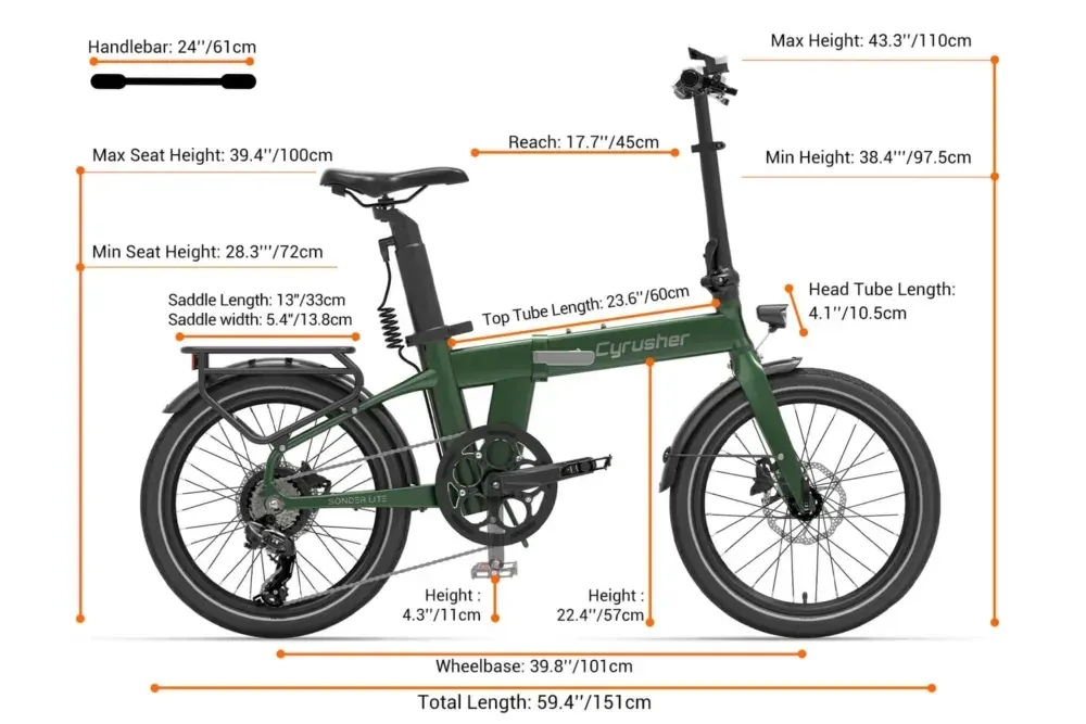Cyrusher Sonder Lite Bici Elettrica Pieghevole image 2