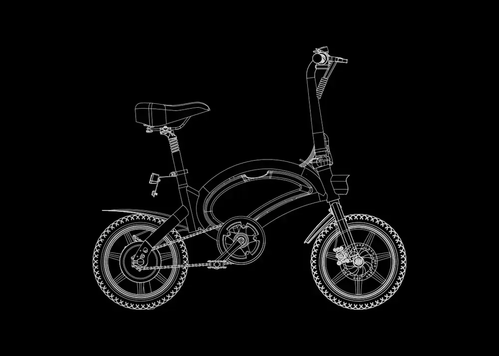 DYU D3F Bici Elettrica Pieghevole 14 Pollici image 2