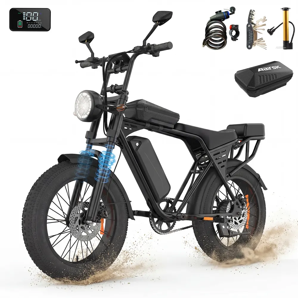 Vista laterale della e-bike fat bike 20 pollici X5