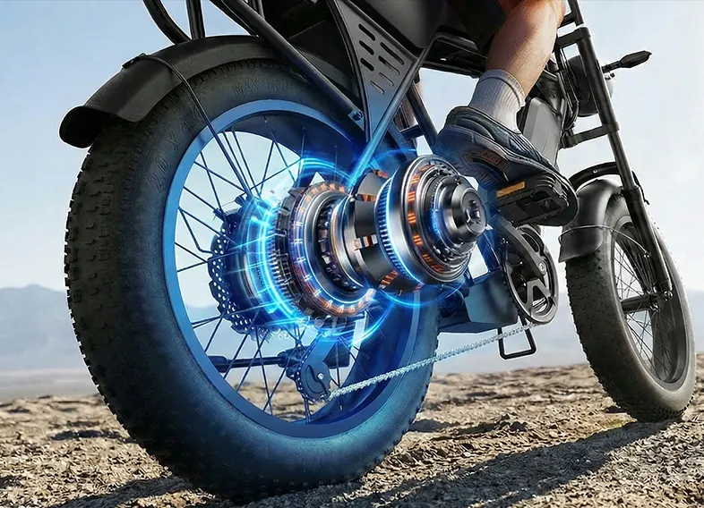 Modello X5 di e-bike fat bike con batteria 48V 15Ah