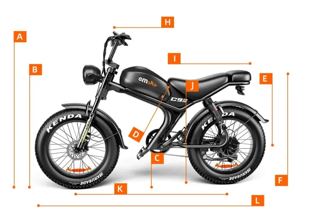 Emoko C93 E-Bike Fat Bike Stile Moto image 2
