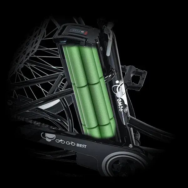 Display LCD del Gogobest GF100 che mostra velocità e livello batteria, con manopola comandi.