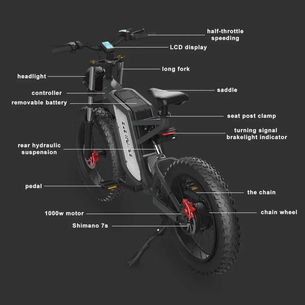 Gunai MX25 Fat Tire E-Bike da Montagna image 11
