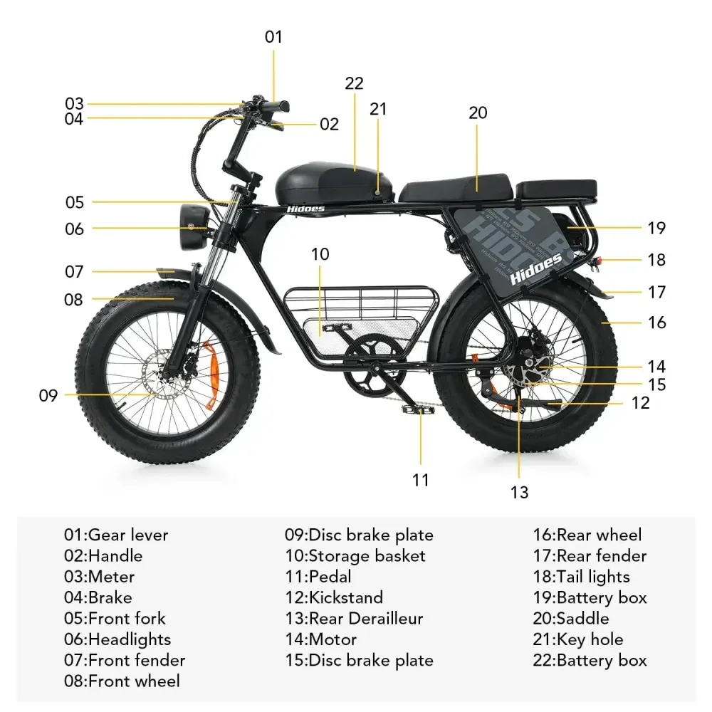 Hidoes B9 Fat Bike Elettrica a Doppia Batteria image 8