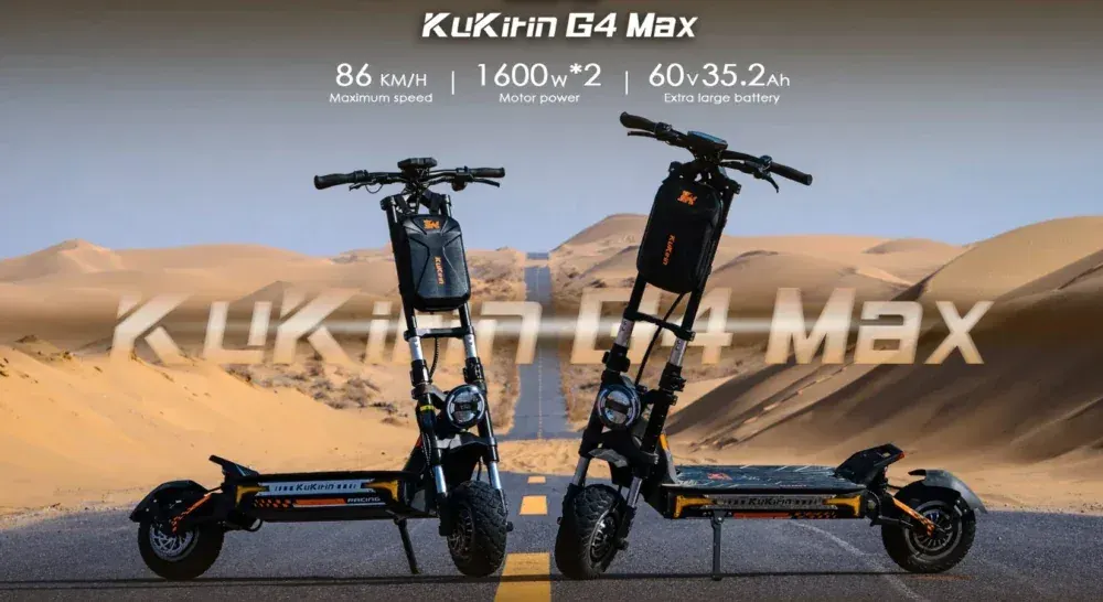 Dettaglio del motore dual 1600W sul Kukirin G4 Max, potente e affidabile.