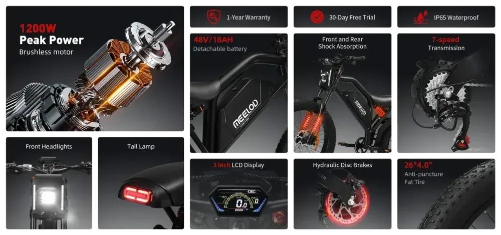 Meelod XT600 Fat Bike Elettrica image 3
