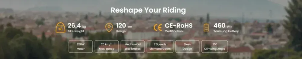 Pixar Cruiser Bici Elettrica City 25 km/h image 4