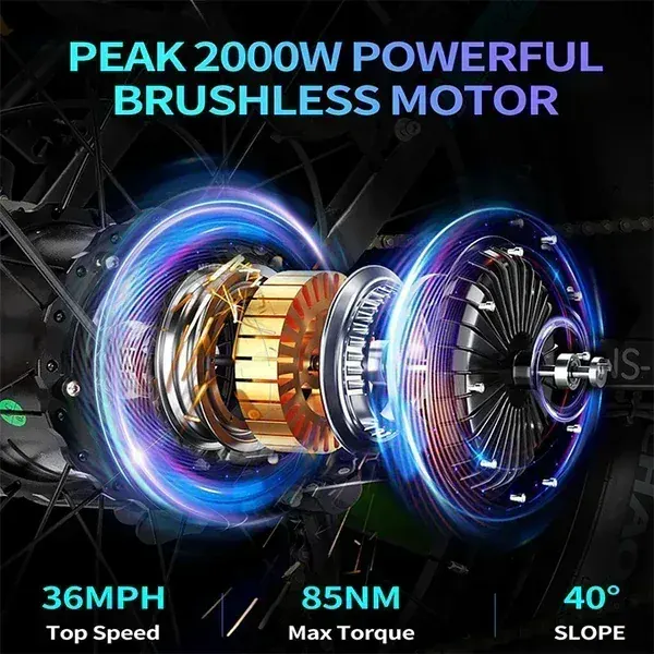 Ridstar DC26 Fat Bike Elettrica Pieghevole image 8