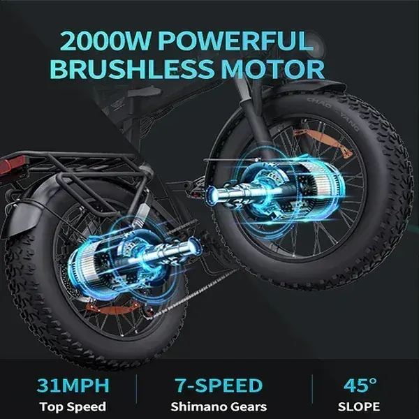 Ridstar H20 Pro Bici Elettrica Pieghevole Fat Bike image 8