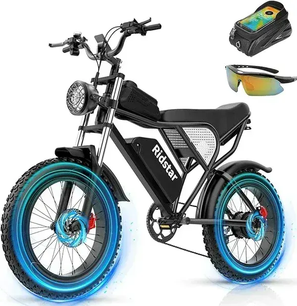 Dettaglio del motore brushless da 1000W della Ridstar Q20, montato sul mozzo posteriore.