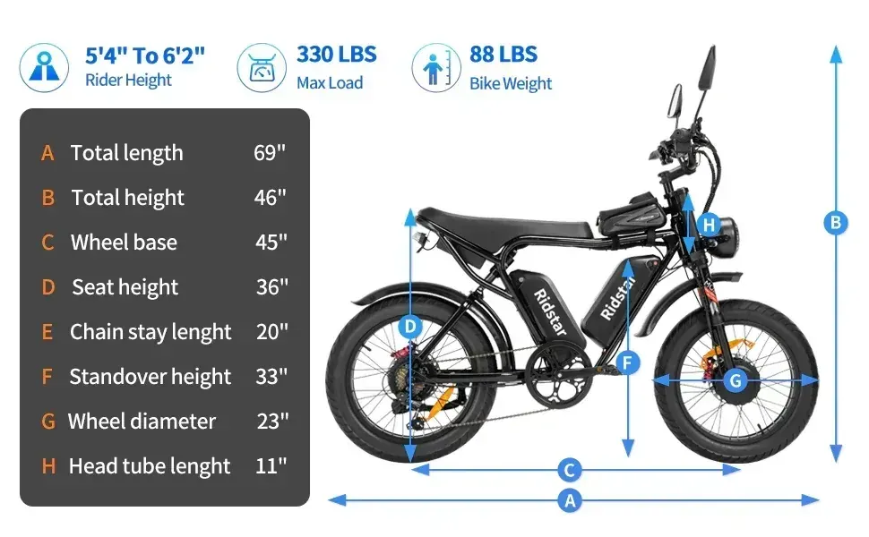 Ridstar Q20 PRO Bici Elettrica Fat Bike image 2