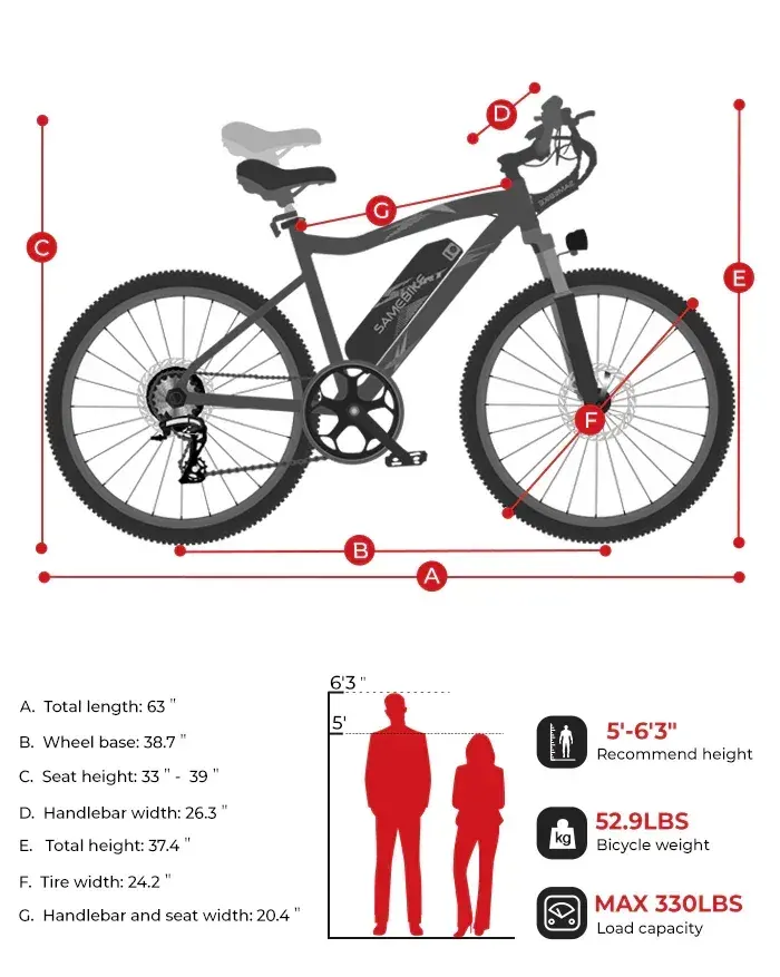 Samebike EBE2 Mountain Bike con Sensore di Coppia image 2