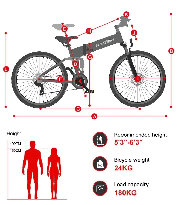 Samebike LO26-II-YD Bici Elettrica Pieghevole image 2